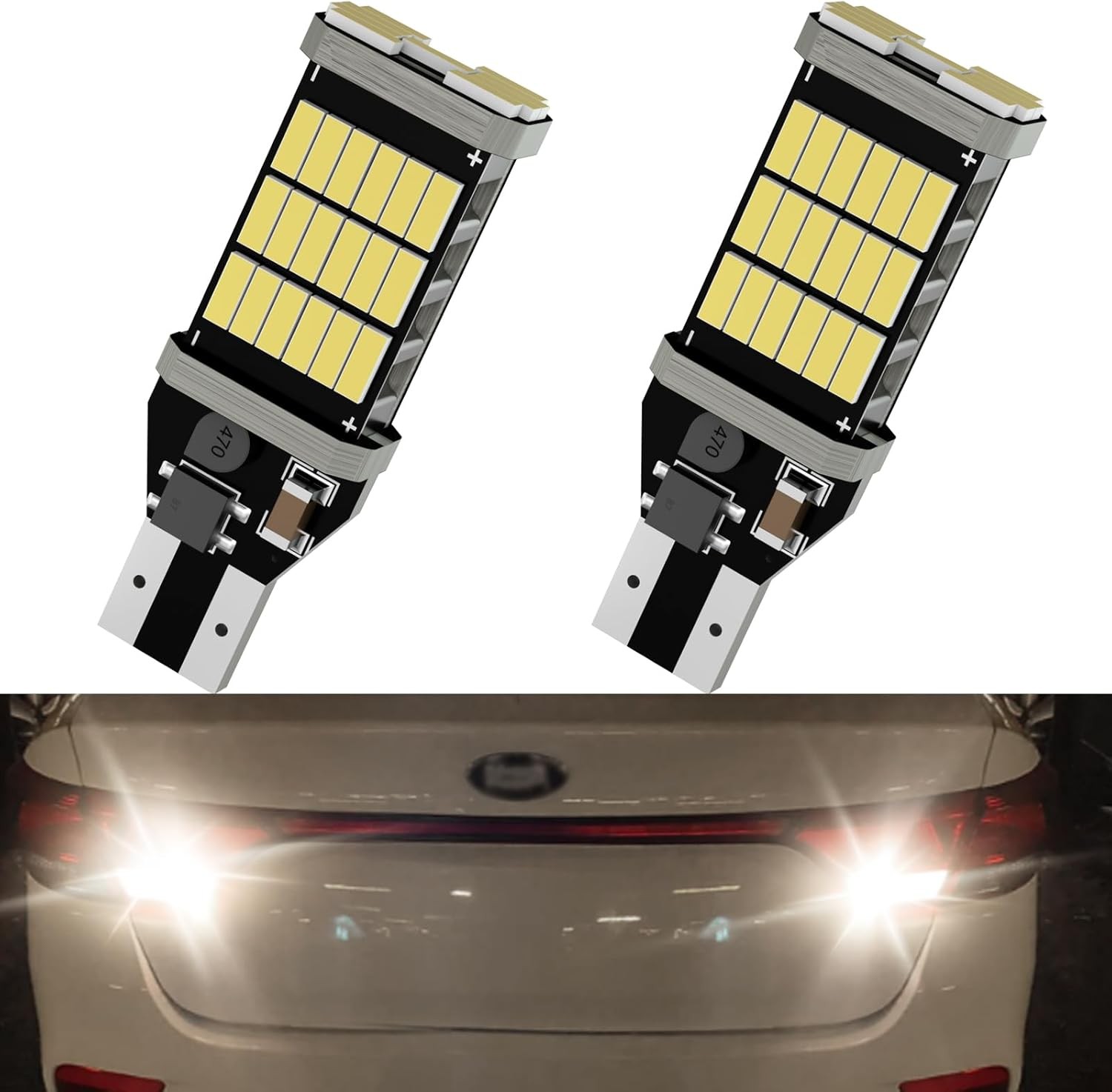 2/10PC T15 921 912 LED Reverse Backup Light Bulb 2400LM 6000K Super Bright White