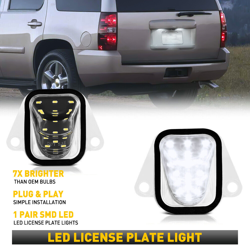LED License Plate Tag Lights For 2007-2014 Suburban Tahoe Escalade Yukon ES 2SET