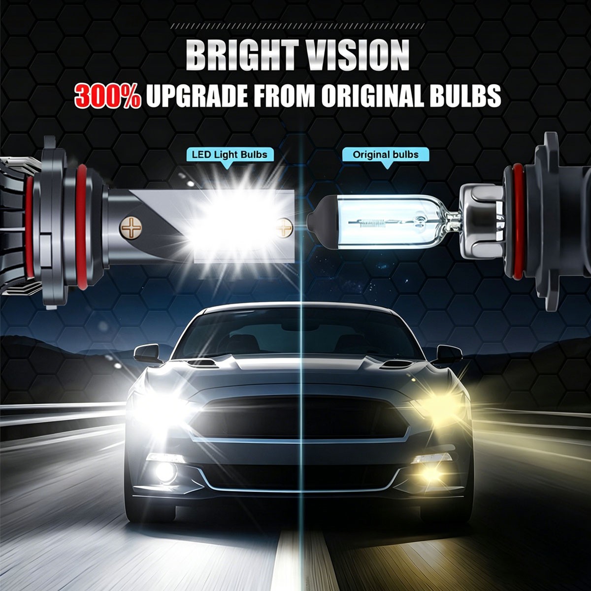 H11 LED Headlight Super Bright Bulbs Kit 12000K White 330000LM High/Low Beam