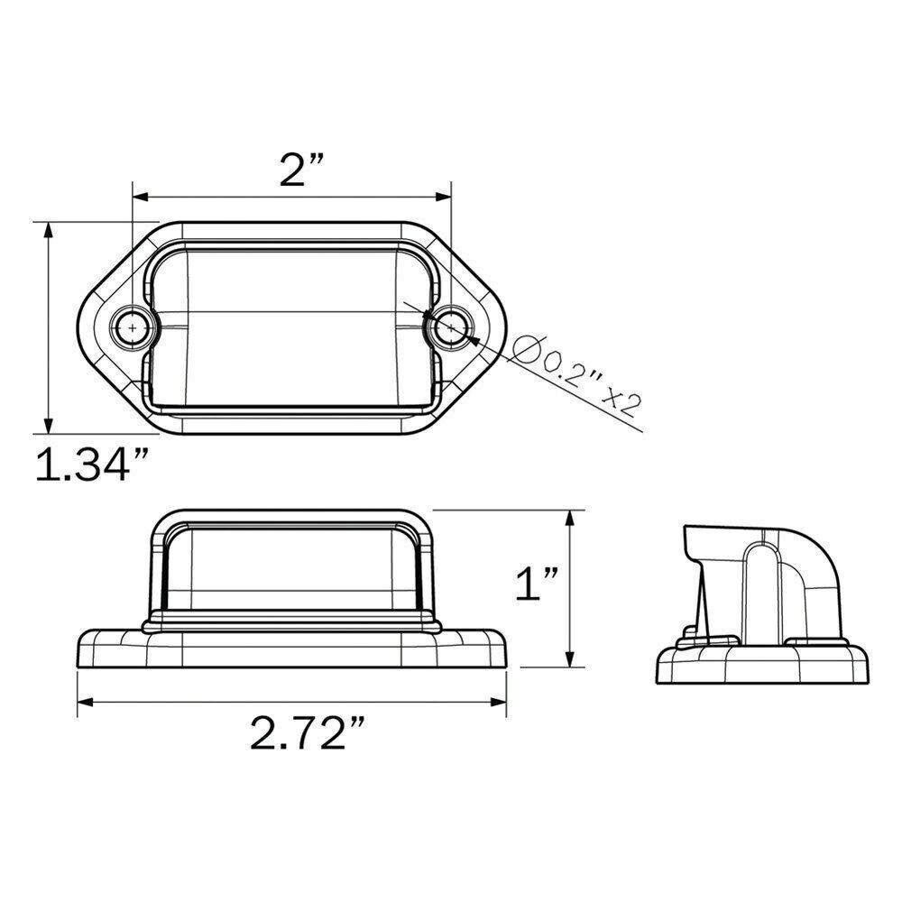 Optronics Mini LED LPL31CB License Plate Light White Chrome plated Housing