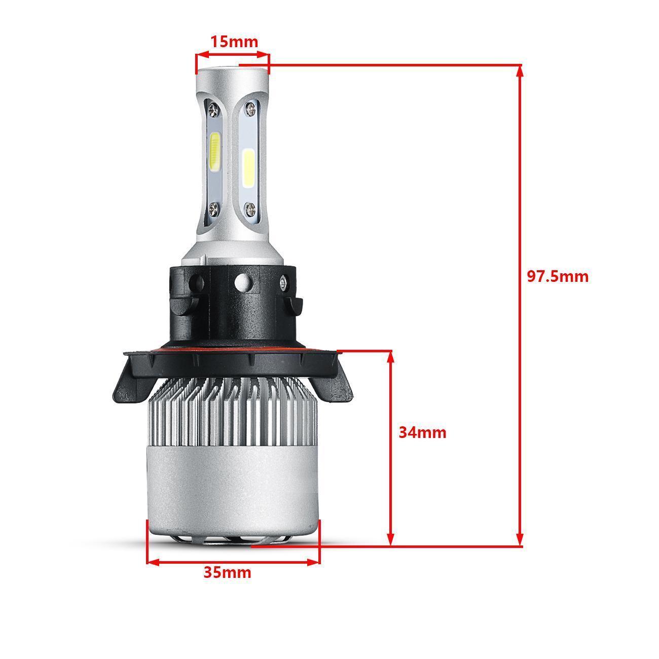 2PCS COB H13 9008 2200W 330000LM LED Headlight Hi-Lo Beam Bulbs White 6500K HID