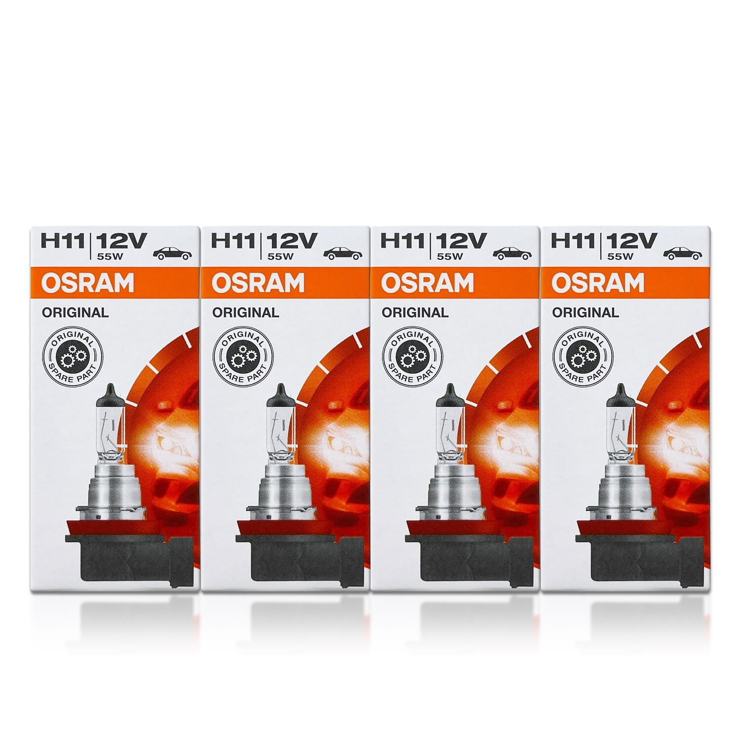 Osram ORIGINAL OEM H11 Halogen Headlight Bulbs 64211L+ DOT Low Fog Hight 4-Pack