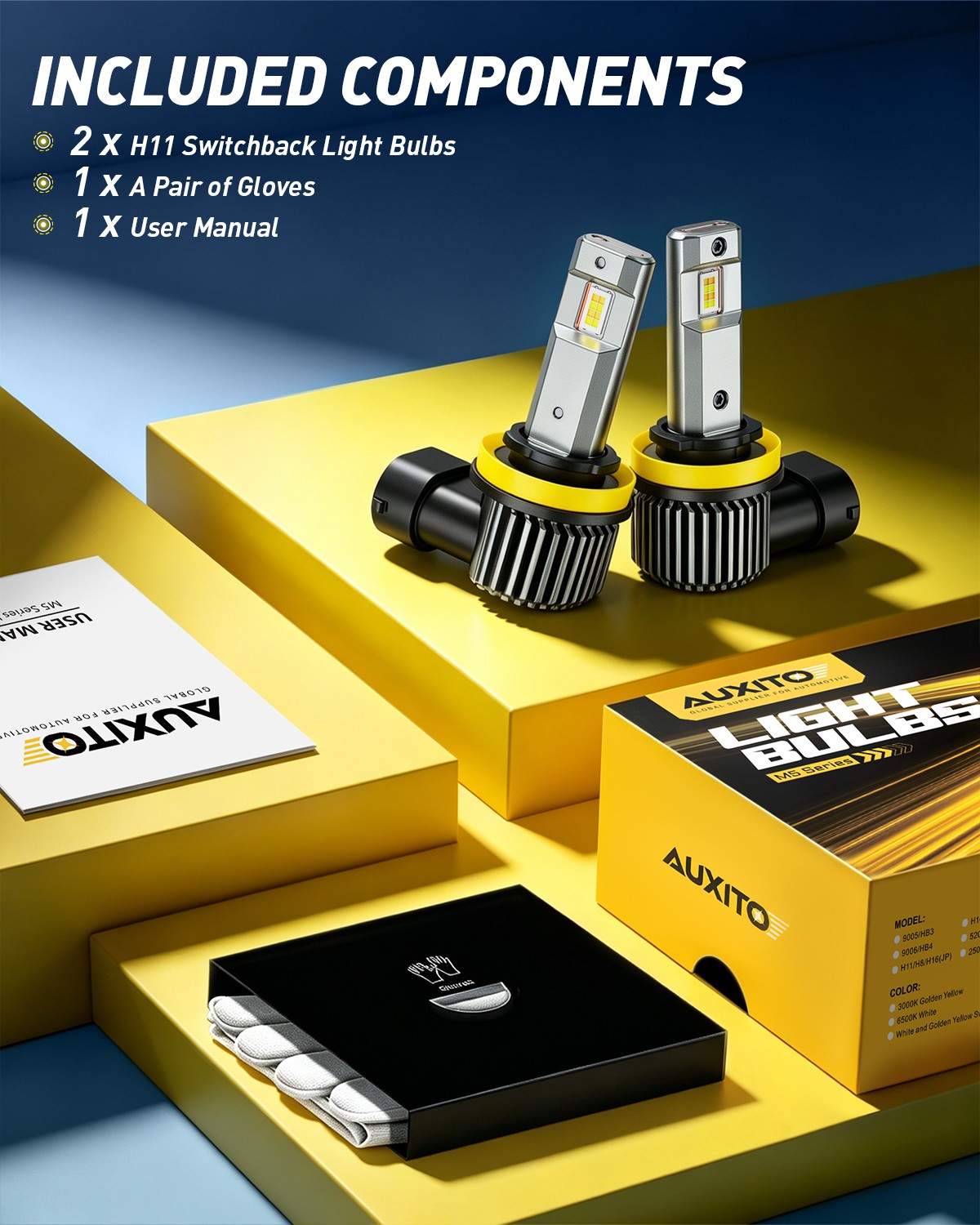 H11/H8 LED Headlight Super Bright Bulb White Yellow High/Low Beam 50000LM 2-6X