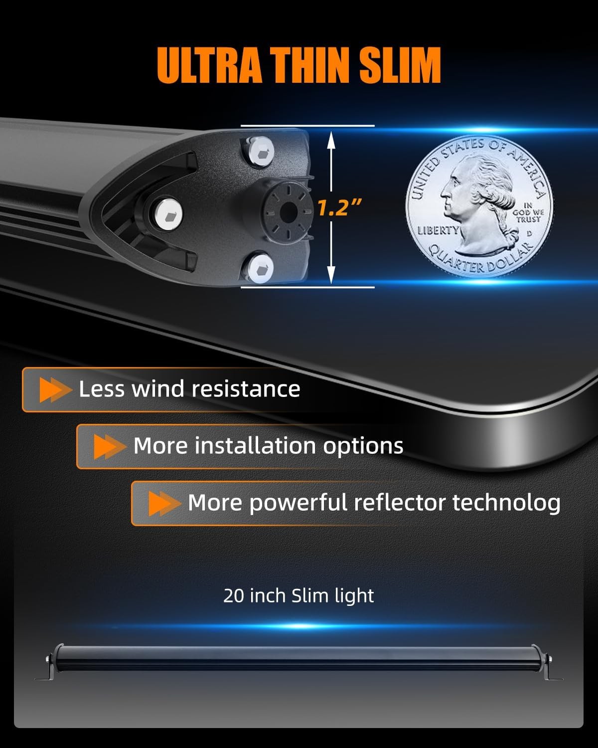 COLIGHT LED Light Bar 20 inch White Off Road Spot & Flood Combo For Trucks SUV