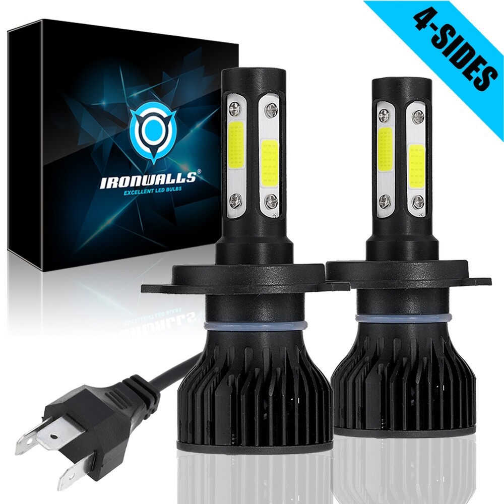 4-sides 9003 H4 LED Headlight Bulbs Kit 1000W 1000000LM Hi/Lo Beam Super Bright