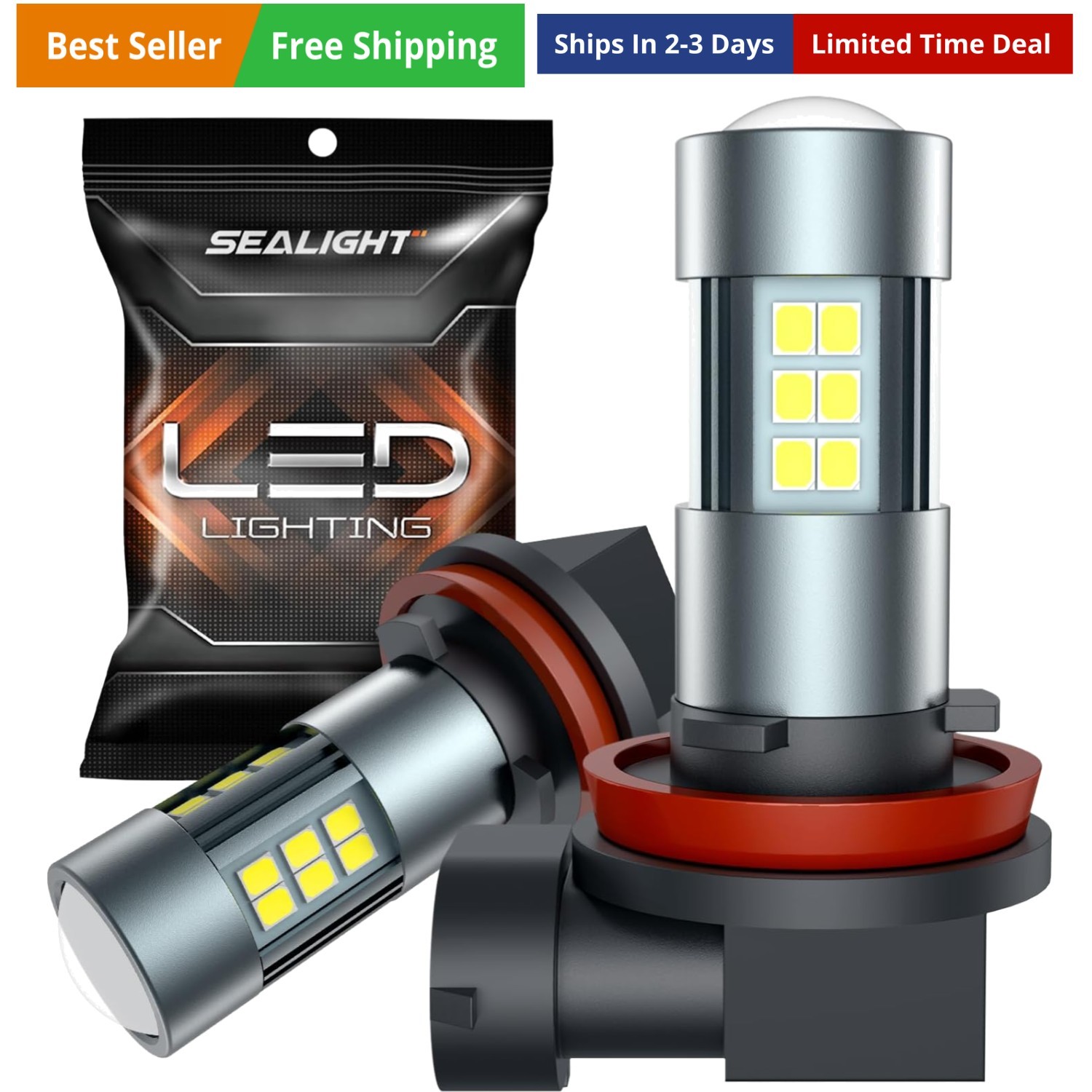 H11 H8 H16 LED Fog Light Bulbs or DRL, Real 360° illumination Fog Bulbs, 6000…
