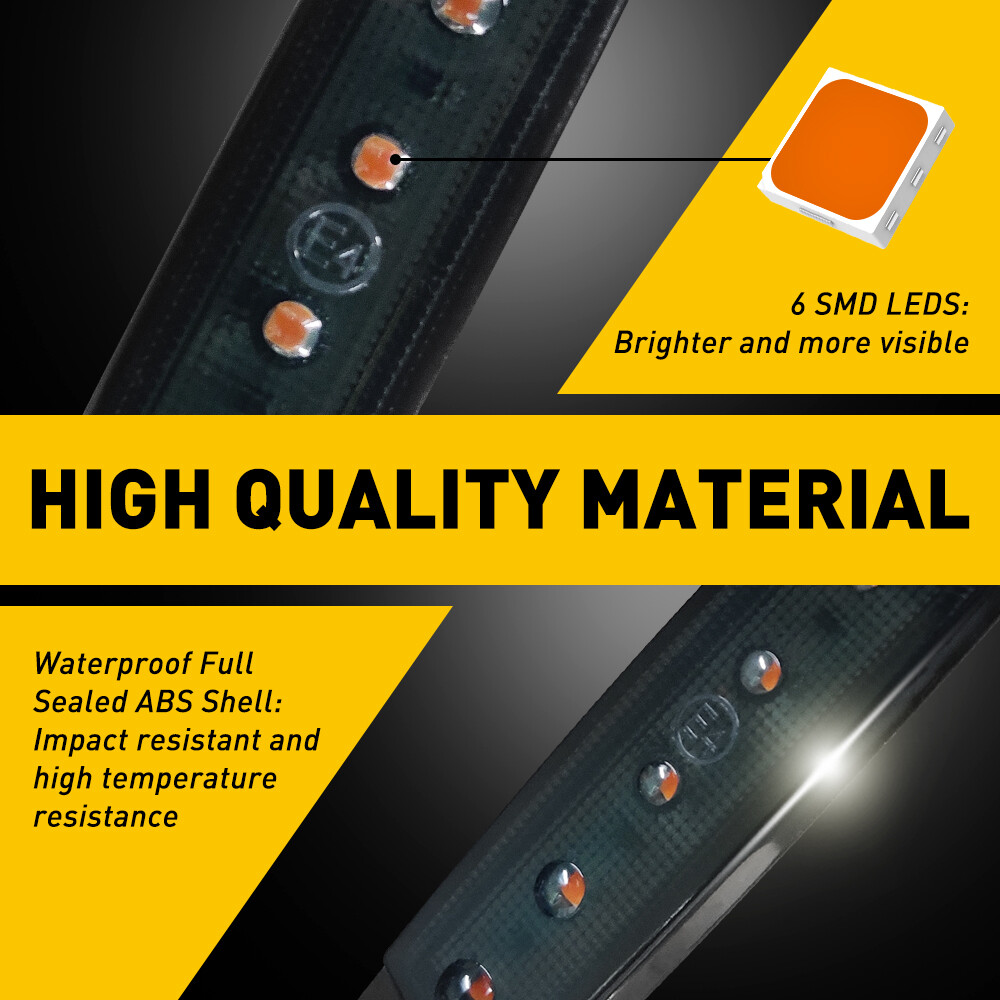 Amber Smoked Strip LED Running Lights For Truck Trailer Signal lights Waterproof