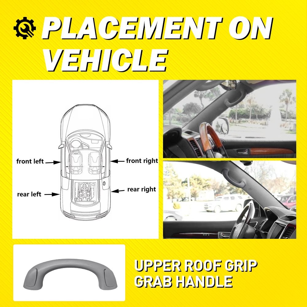 Inner Roof Pull Handle Grab Grip Handle For 2003-2009 Toyota 4Runner Gray 1-5SET