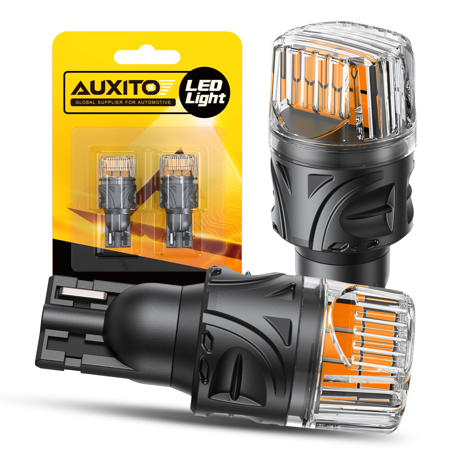 2x AUXITO LED Reverse Brake Light Bulb 921 912 T15 Golden Yellow 3000k Gray-Look