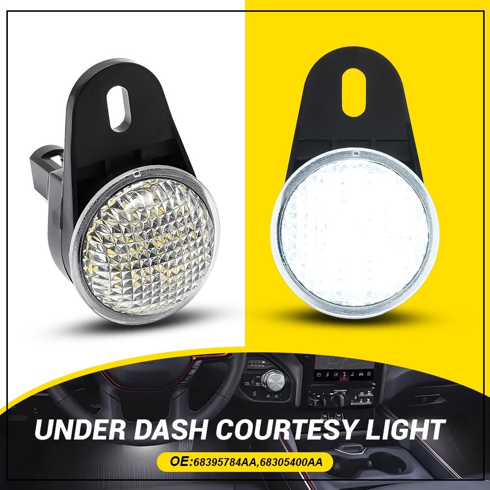 2PCS Clear LED White Under Dash Courtesy Light For 1999-2010 Jeep TJ Wrangler JK