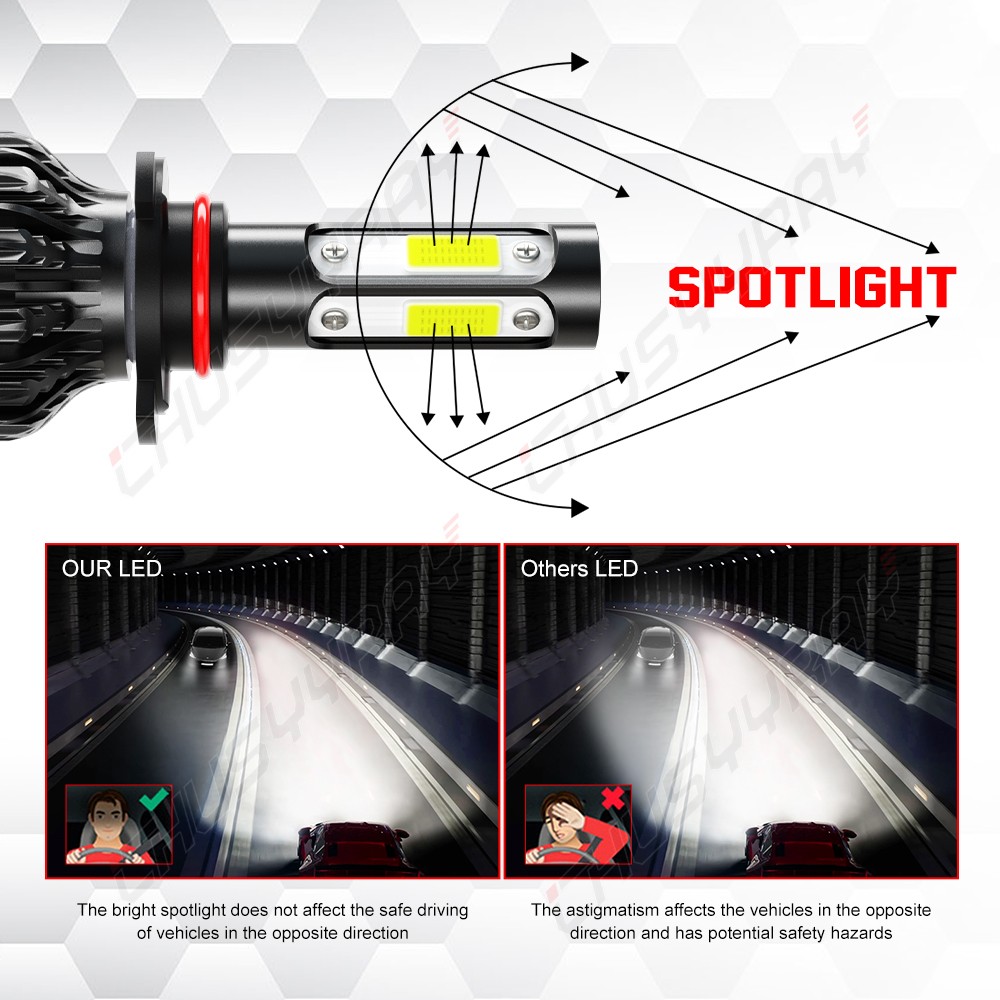 2X 9005 LED Headlight High Beam White For Toyota Sienna 4Runner 2011-2024