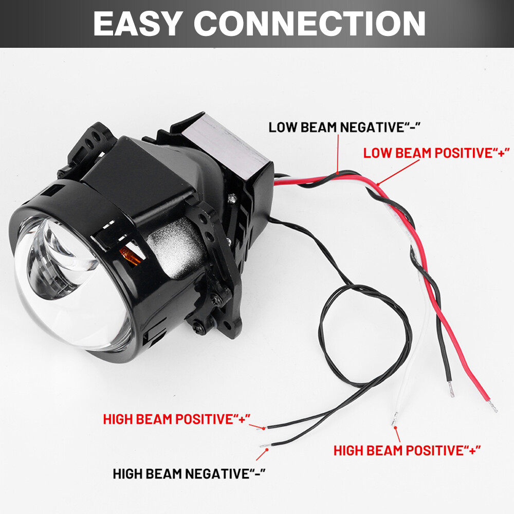 160W 40000LM Bi-LED Projector Headlights, 6000K, for Hella 3R G5 2X, 3.0″ Laser