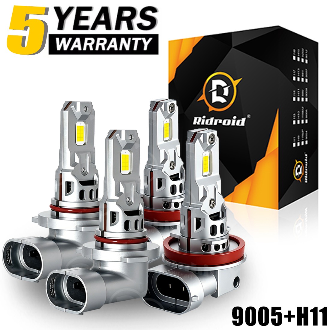 Combo 9005+H11 LED Headlight Super Bright Bulbs Kit White High Low Beam CANBUS