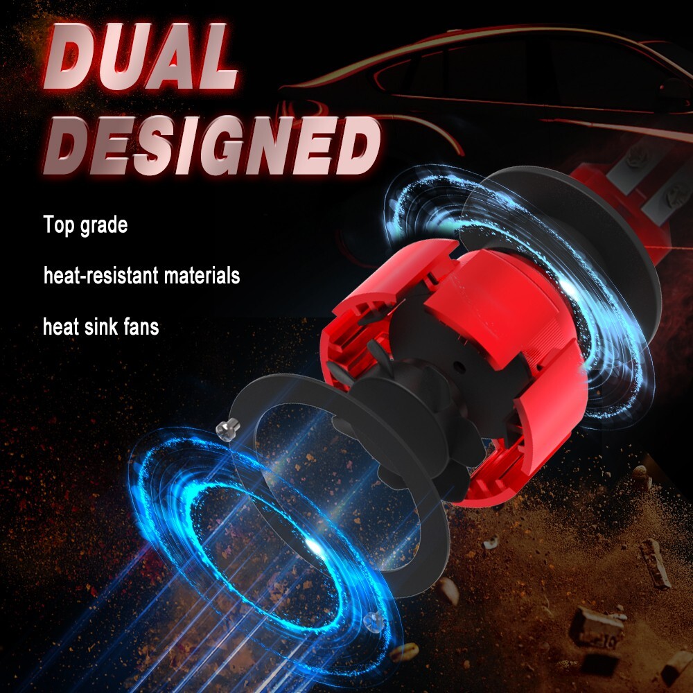20x 4SIDE H11 H8 H9 LED Headlight Fog Lights Kit Bulbs 6000K High/Low Beam Lamp