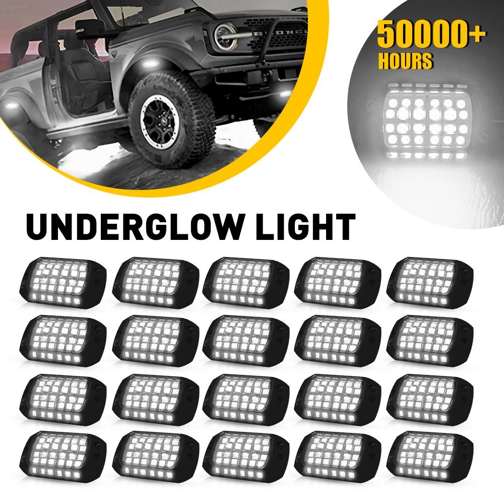 4-20PC Universal Underglow Light Super Bright Pure White Light for Car Truck EXR