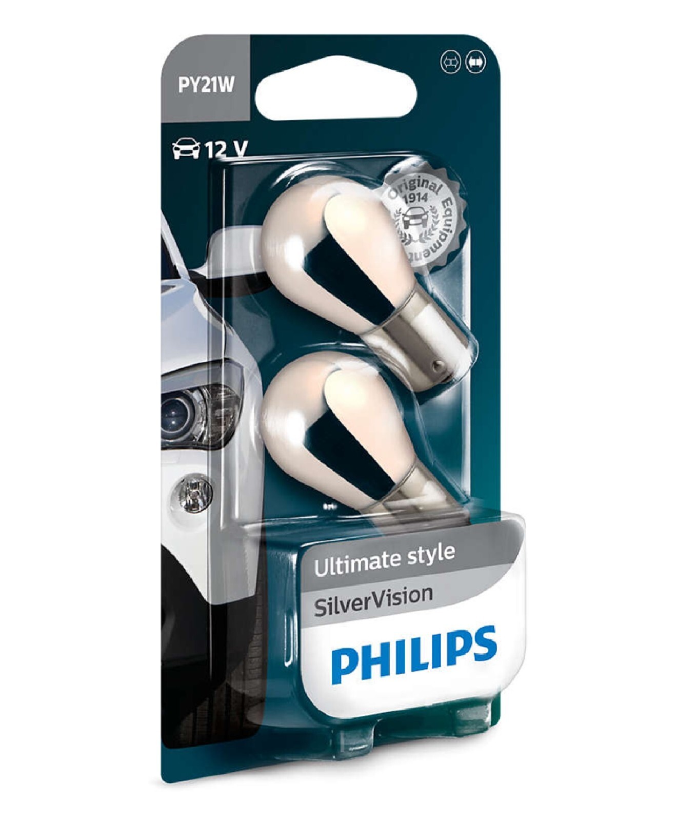 Philips SilverVision PY21W 21W Two Bulbs Rear Turn Signal Light Upgrade Stock OE