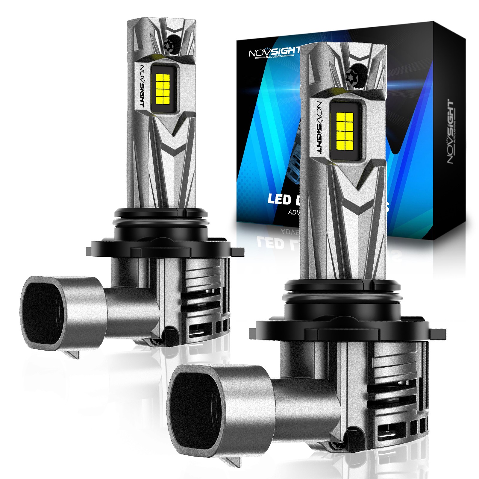 NOVSIGHT 9005 HB3 LED Bulbs 6500K White 90W 30000 LM Headlight 600% Brighter HB3