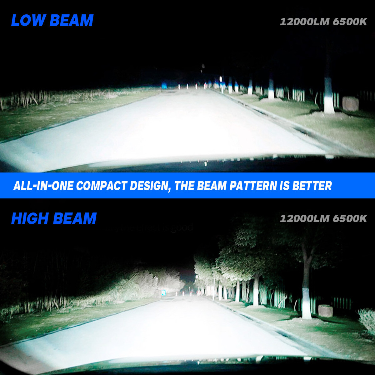 NOVSIGHT H13 LED Headlight Bulbs 12000LM High Low Beam Lamp 6500K High Bright