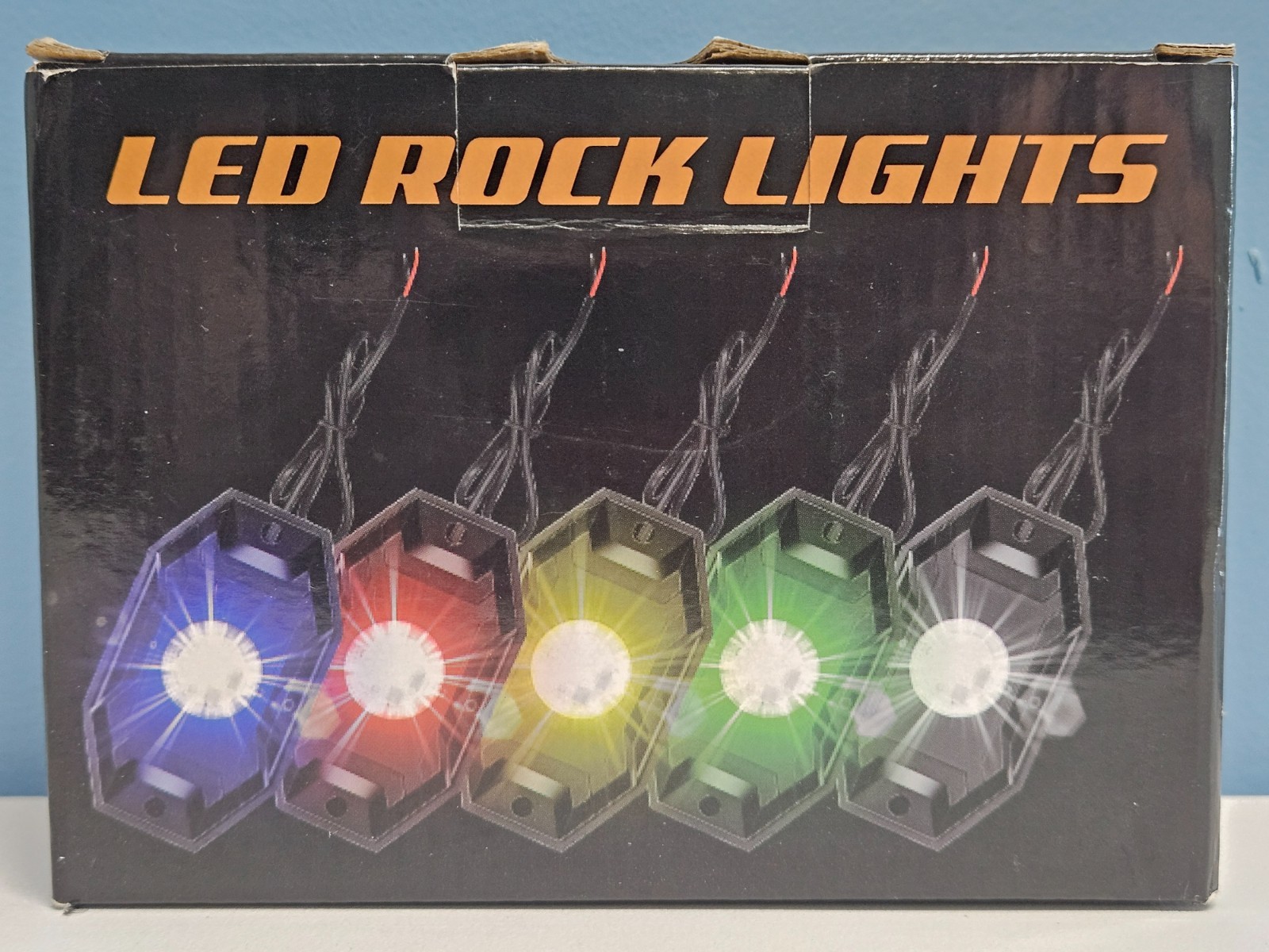 LED Rock Lights, 4 Lights, 5-24V IP68 Waterproof, Red For Off-Road Vehicle – New