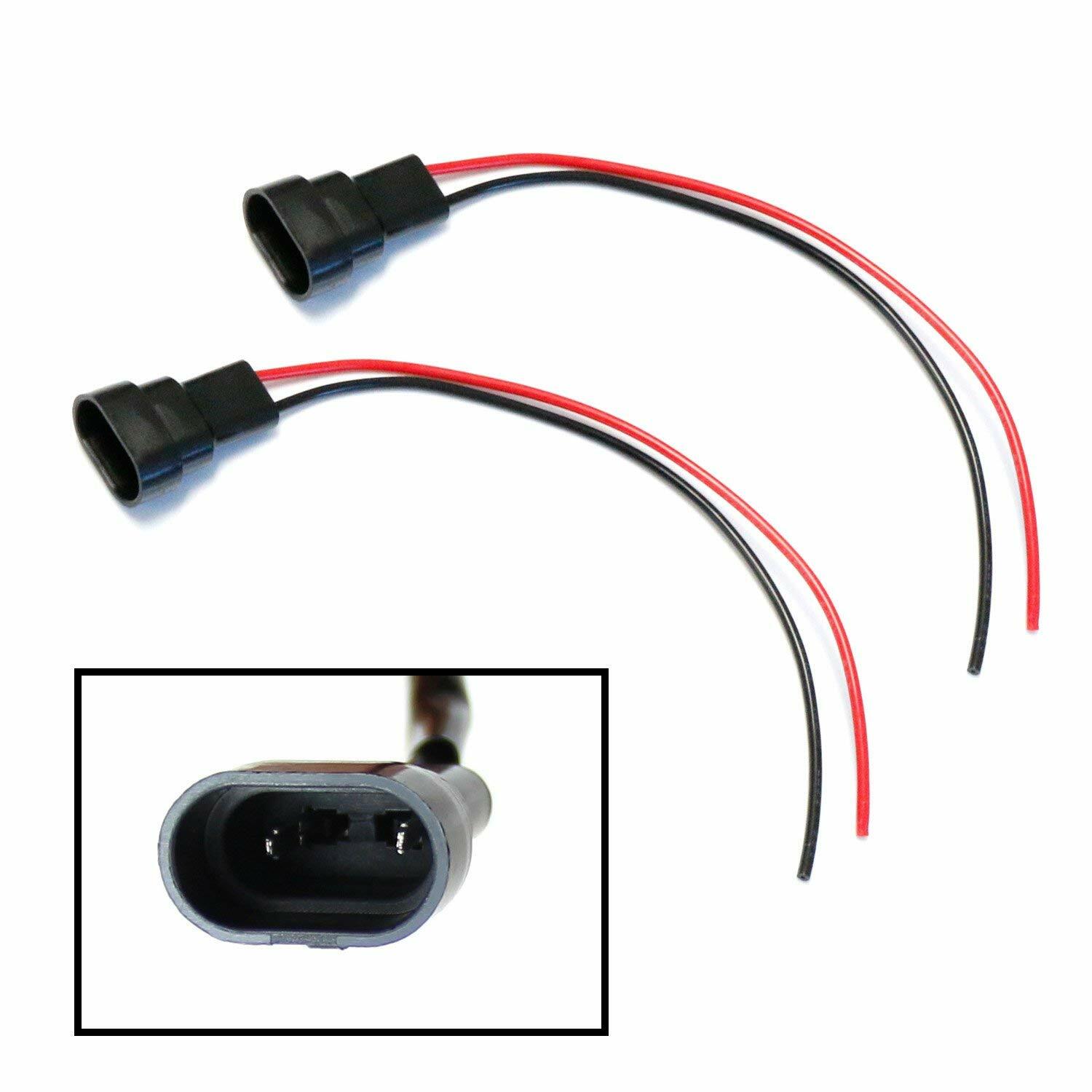 Wire Pigtail Male H10 9145 Two Harness Fog Light Socket Plug Connector Replace