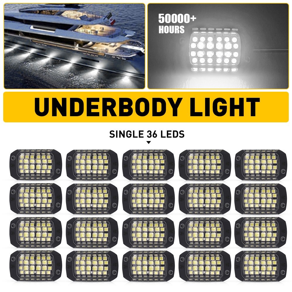 4-20PC Universal Underglow Light Super Bright Pure White Light for Car Truck EXR