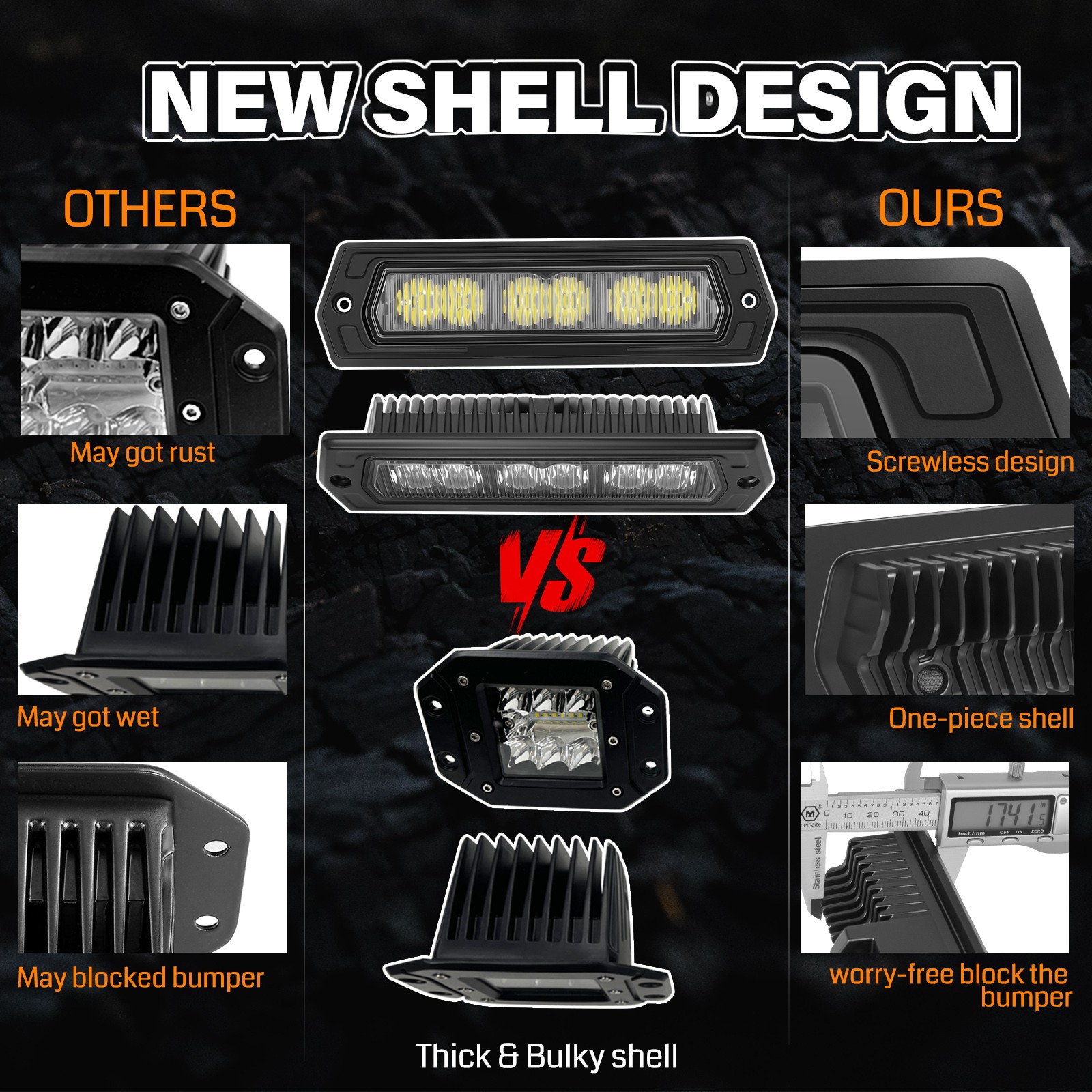 2Pcs 8″ 120W Cree LED Pods Light Bar Slim Flush Mount Flood Driving Off Road 4WD