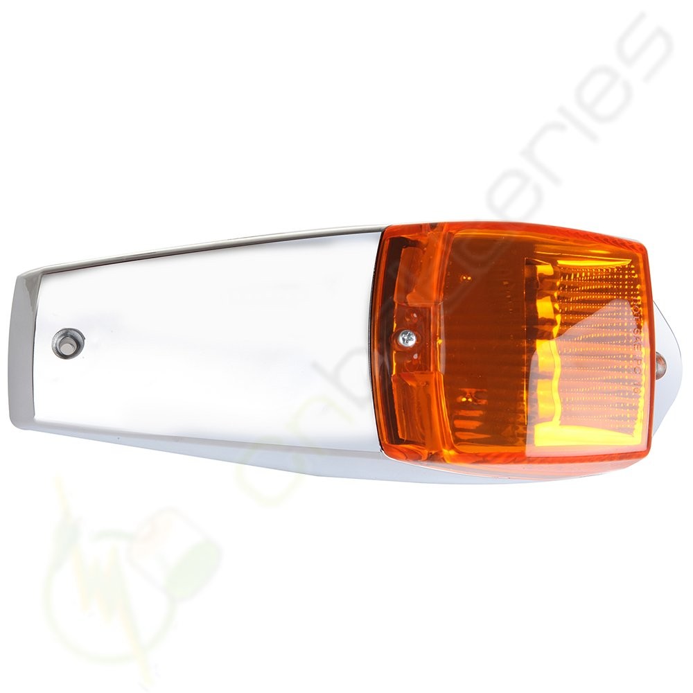 2pc Amber Chrome 17 LED Cab Marker Lights for Peterbilt Kenworth Freightliner