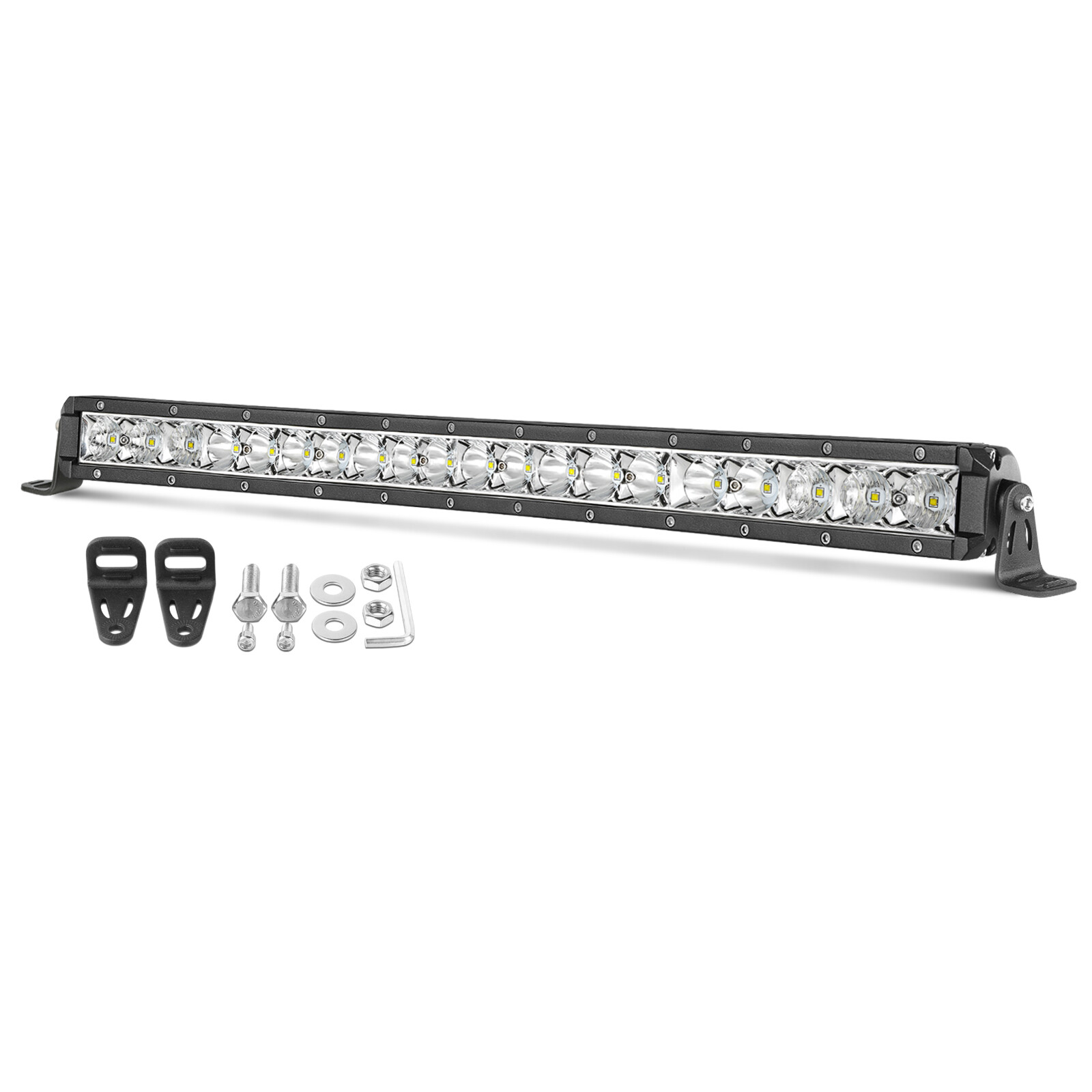 Slim 20″ LED Light Bar Single Row Spot Flood Combo 6500K Driving Offroad SUV 12V