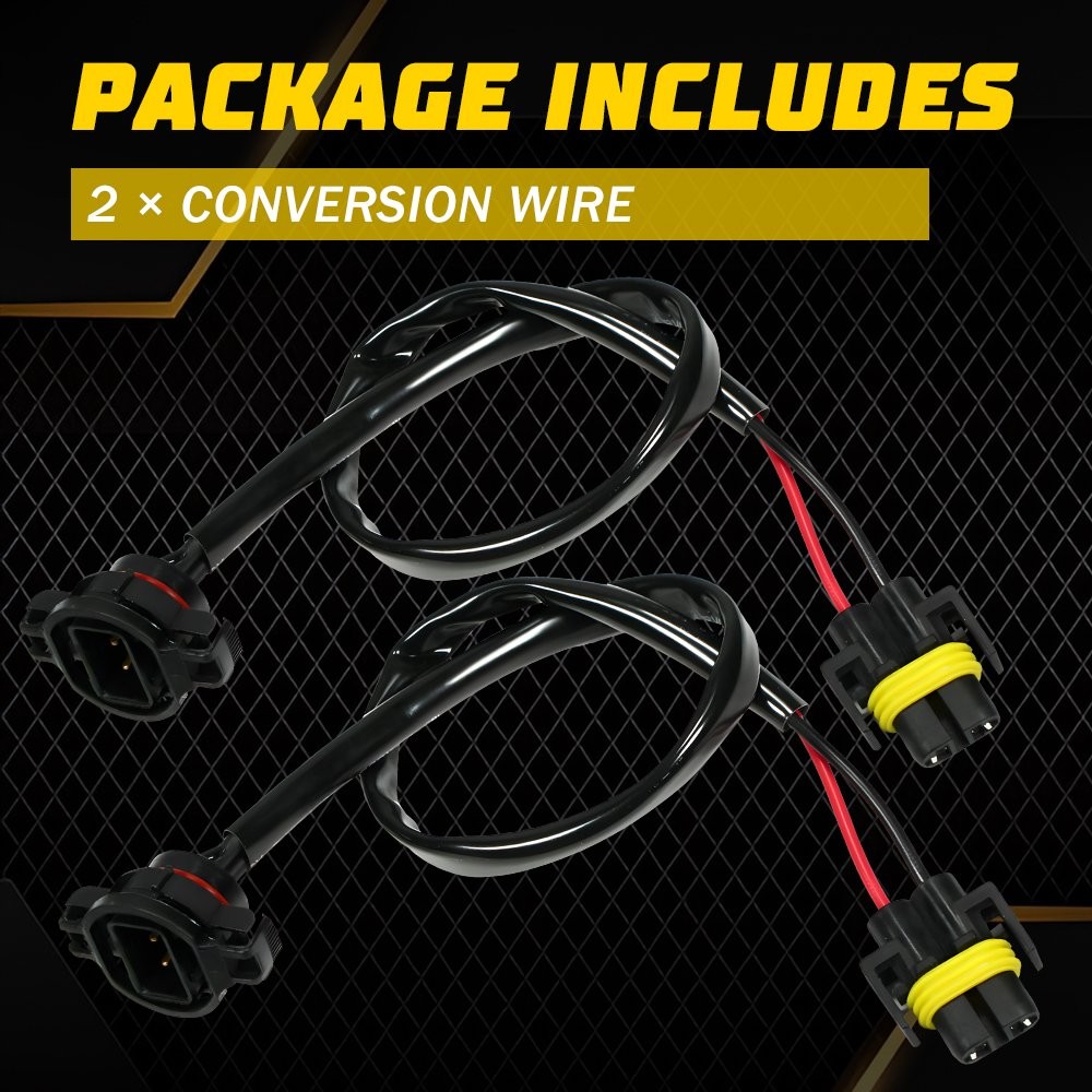 5202 to H11 H8 Fog Light Conversion Wire Harness Pigtail Extension Cable 2-20X
