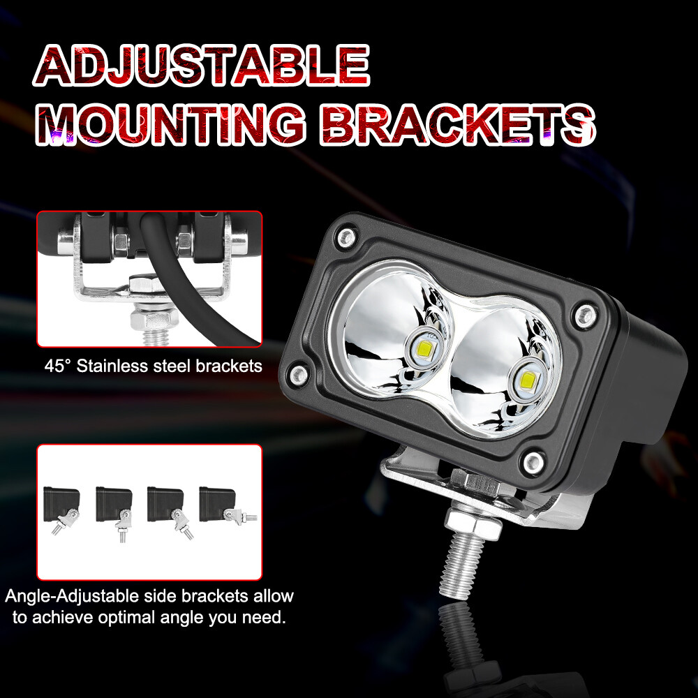 2x 3″Inch Work Driving Lights Spot Off Road LED Cube Pods Truck Bumper Light Bar