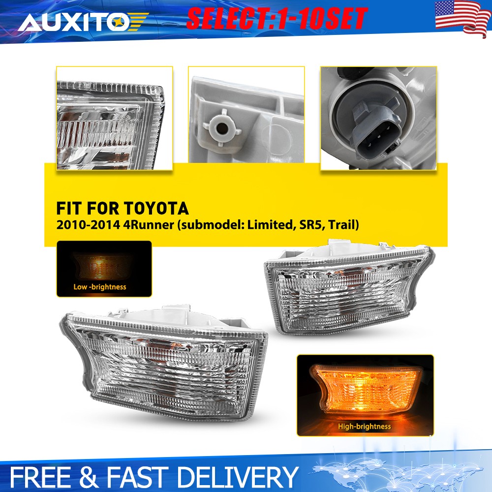 Clear Turn Signal Lights Front Left Right For 2010-14 Toyota 4Runner Lamp 2-10X