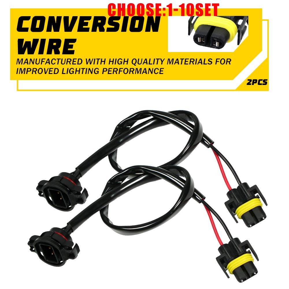 5202 to H11 H8 Fog Light Conversion Wire Harness Pigtail Extension Cable 2-20X