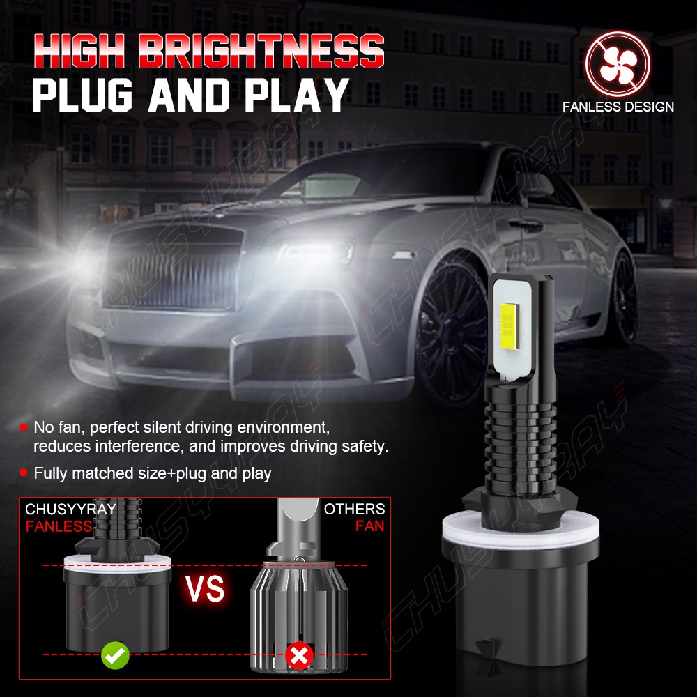 LED Headlight Bulbs Hi/Lo Fog Beam For Chevrolet Silverado 2500 1999-2002 White