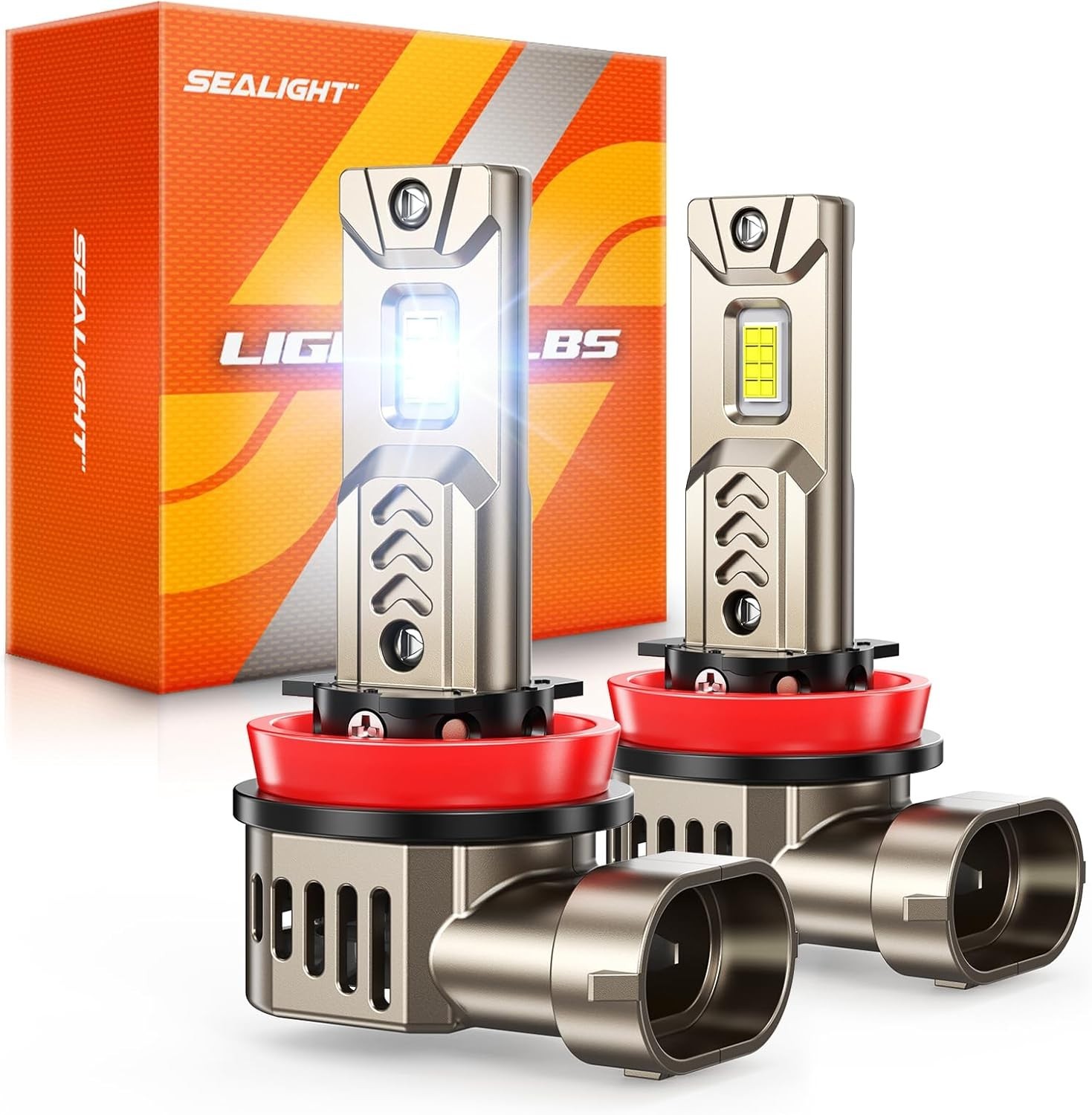 Upgrade H11/H9/H8 LED Bulbs – 10X Brighter, 6500K Cool White, 360° Adjustable