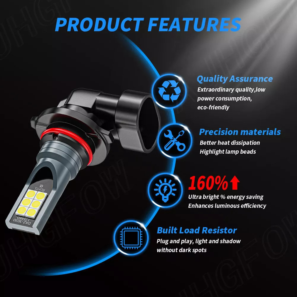 For Ford F 150 2004-2014 6000K LED Headlight Hi/Lo + Fog Light 4 Bulbs Combo kit