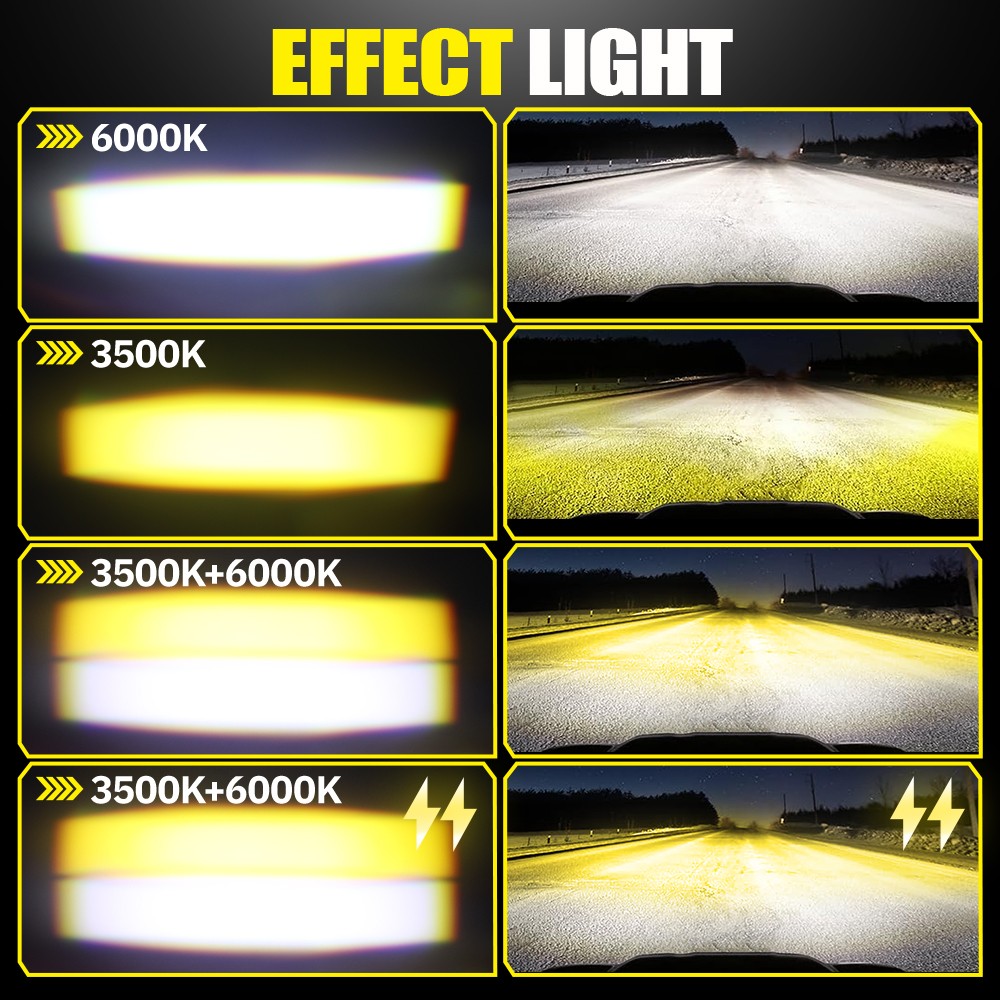 Super Bright White/Yellow Front Grill Driving Lights Mini Projector Fog Lights