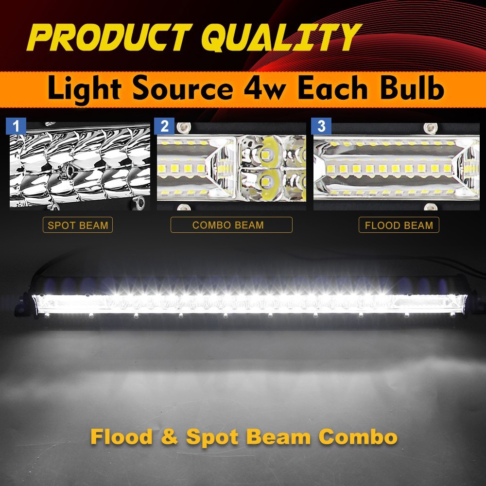 7″14″20″26″32″38″44″50″52″ LED Work Light Bar Truck Offroad 4WD Driving Fog Lamp