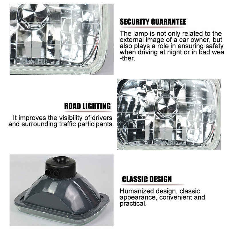 Fit Chevrolet C10 C20 C30 1981-1986 Pair 7×6″ 5×7 LED Headlights Hi/Lo DRL Lamp