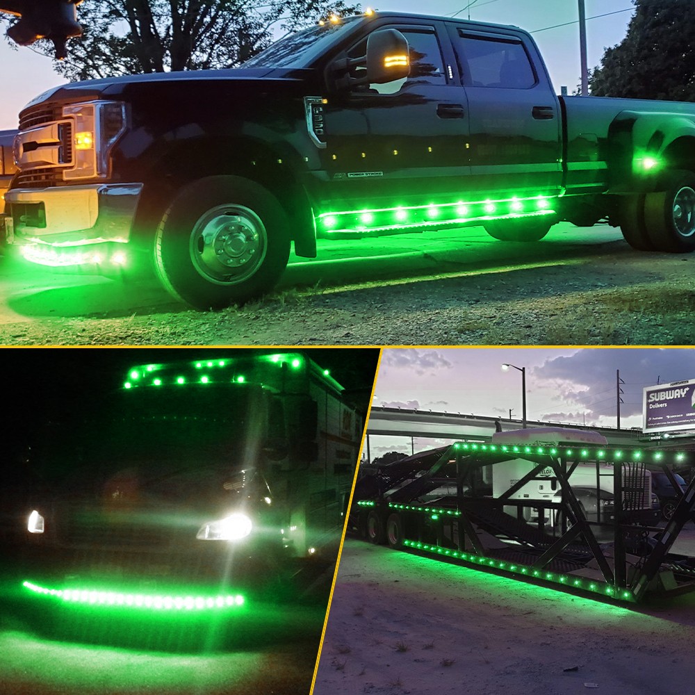 100x Green 3/4″ Bullet Round LED Side Marker Light Lamp For 12V Trailer Truck RV
