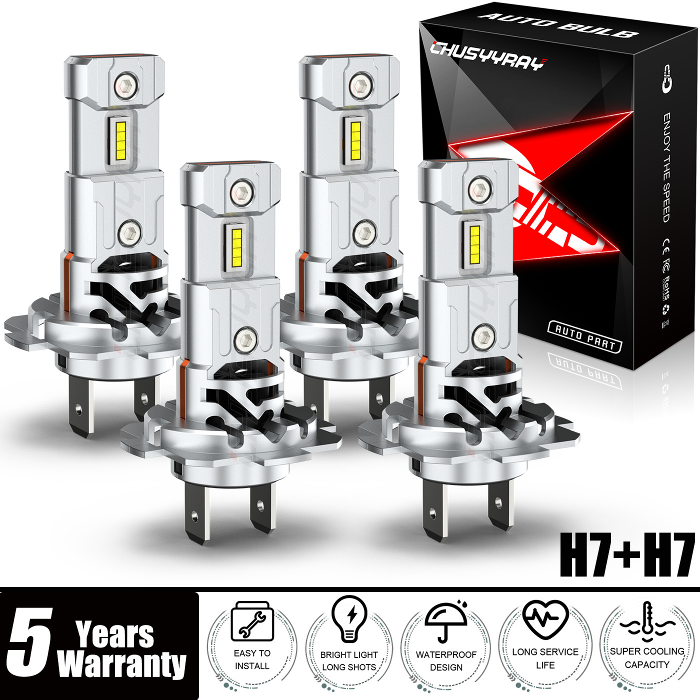For BMW 323i 2006-2011 LED Bulb Headlight Conversion Kit 6500K White
