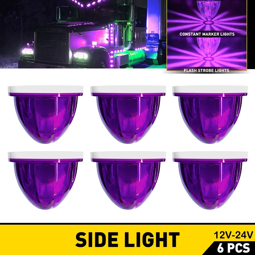 For 12V 24V Vehicles LED Watermelon Lights Bulb Side Marker Clearance Light 6PCS