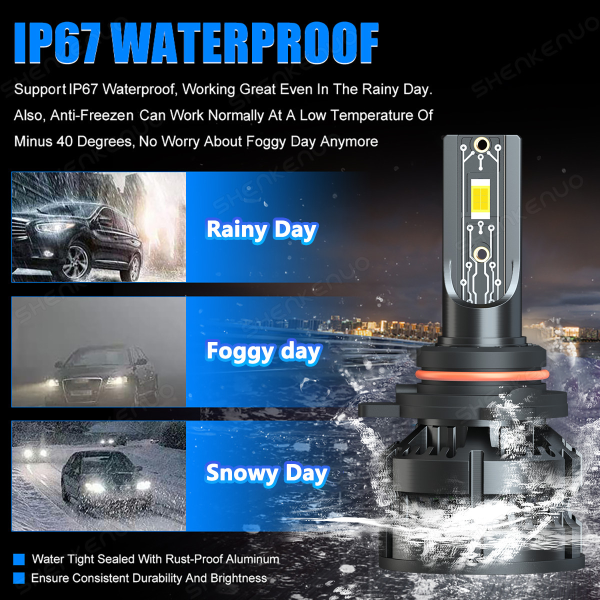 For Dodge Durango 2014 2015 – 4PC 6000k White LED Headlights + Fog Lights Bulbs