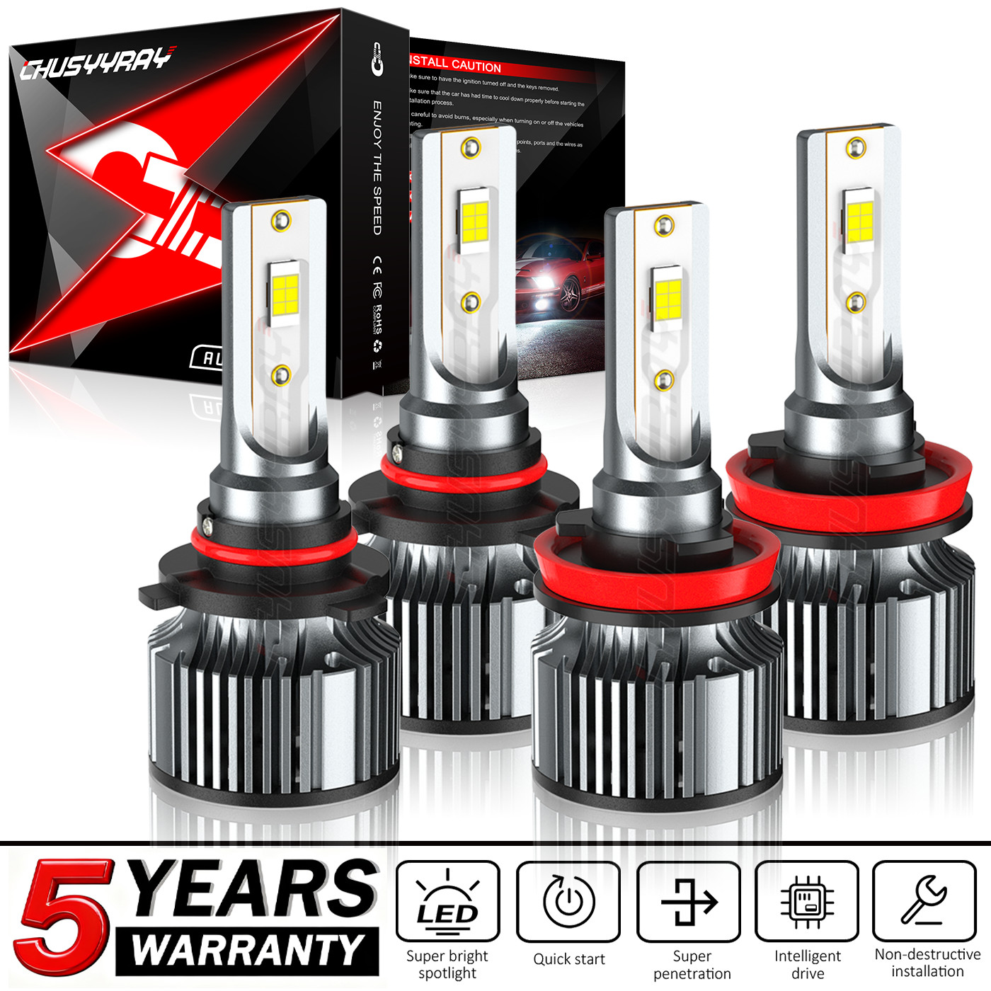 For Chevrolet Trax 2015 2016 2017-2020 – 4X White LED Headlight High Low Bulbs