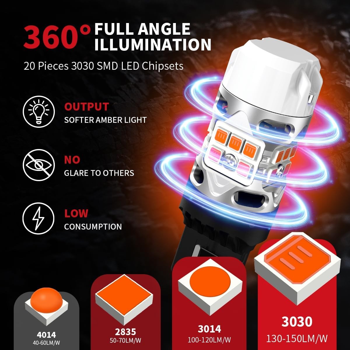 7440 LED Bulb Anti Hyper Flash Canbus 7443 Front or Rear Turn Signal Light 7444n