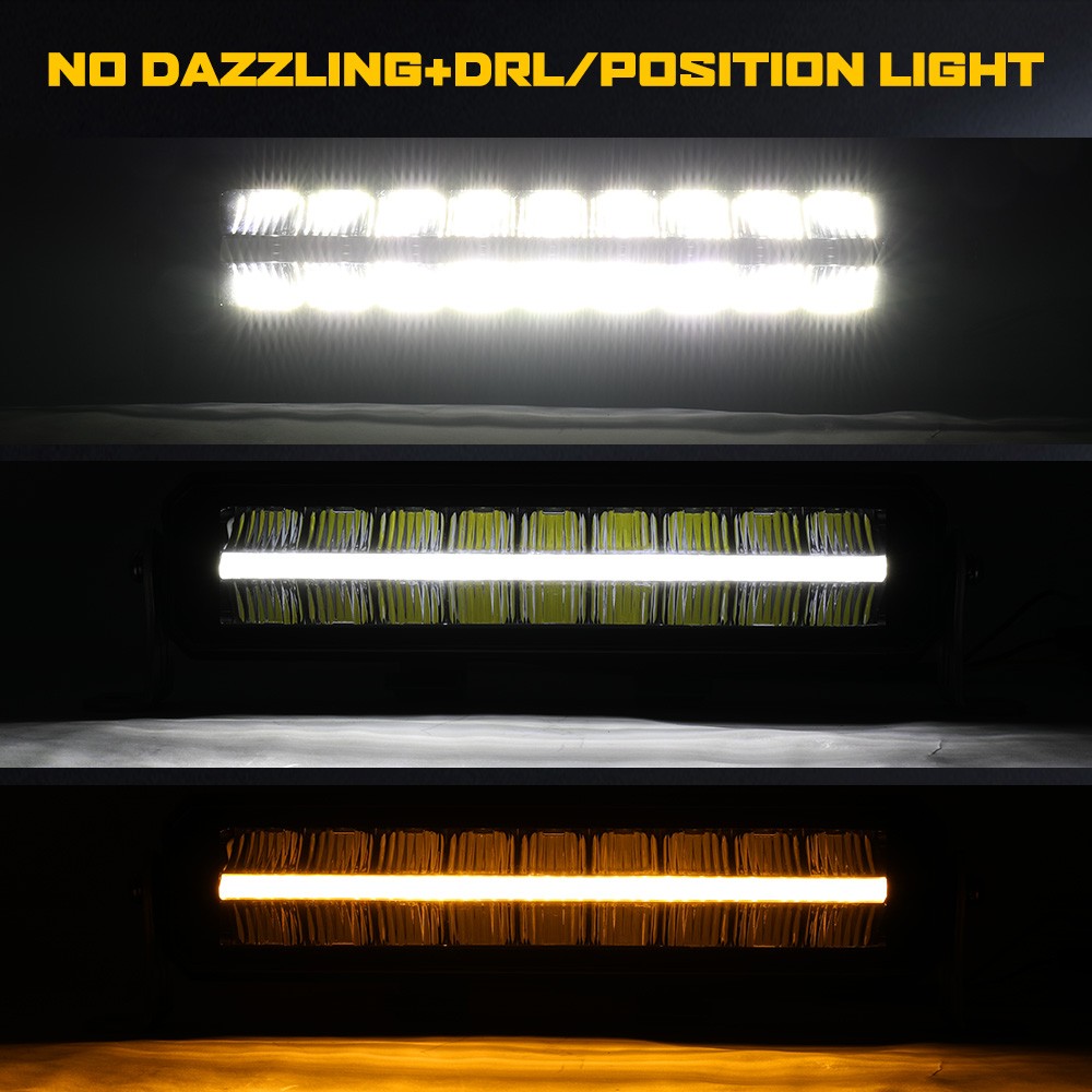 12V-24V Night Blazer 22″ Dual Row LED Light Bar With DRL Park Light Function 20″