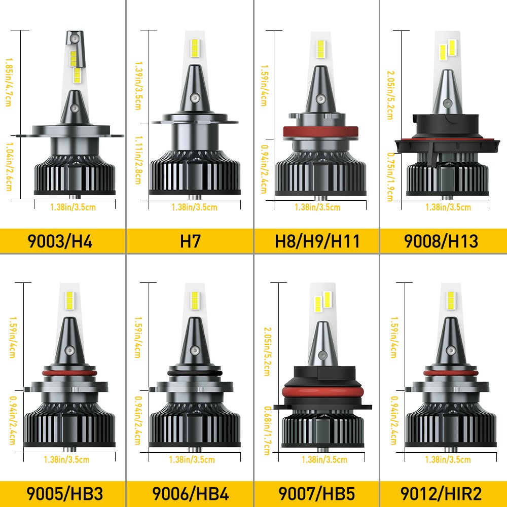 9005 H11 9006 LED Headlight Super Bright Bulbs Kit 6500K White High Low Beam