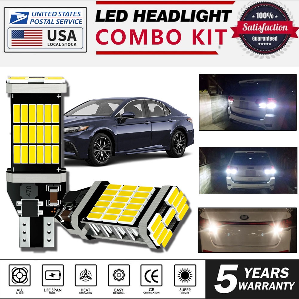 2pcs Xenon White 921 LED Backup Reverse Light Bulbs for Toyota Camry 2000-2024