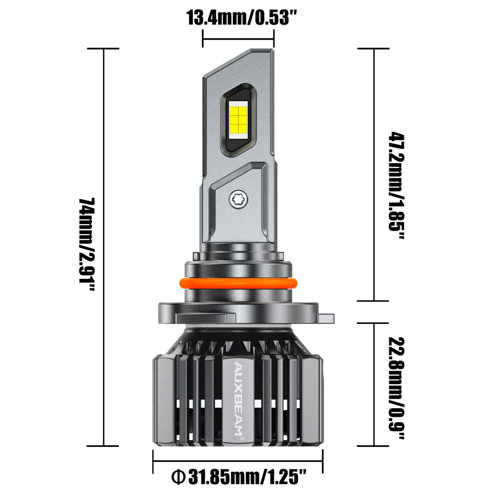 AUXBEAM HB3 9005 90W LED Headlight Bulbs Kit High Beam White Super Bright CANBUS