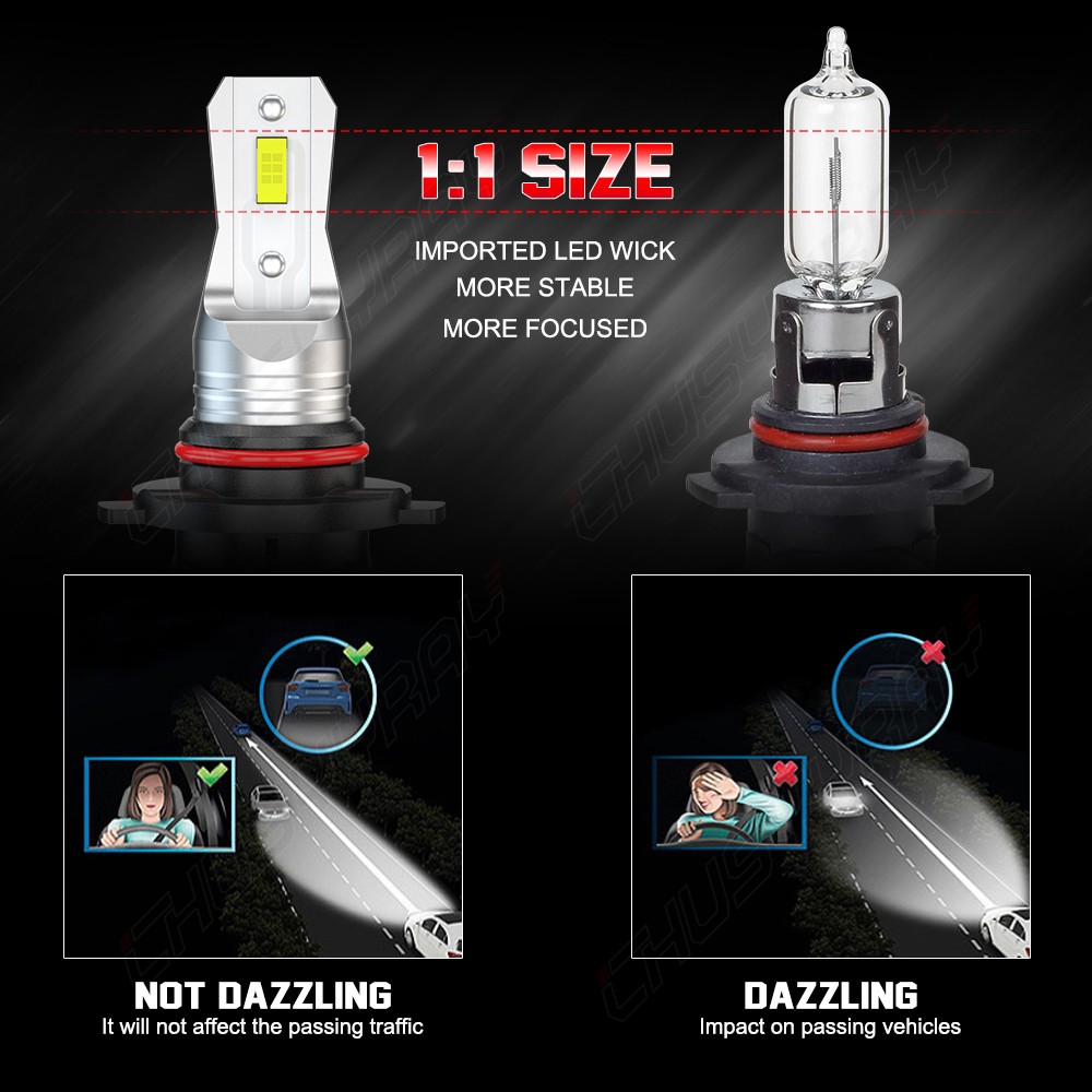 Combo 9005+H11 LED Headlight Super Bright Bulbs Kit White 72000LM High/Low Beam