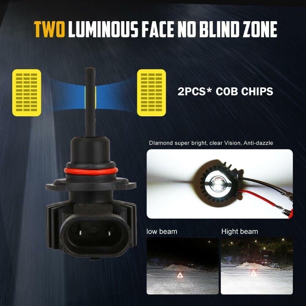 IRONWALLS H11+H11+9005 LED Combo Headlight High+Low Beam+Fog Light Bulbs White